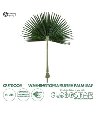 GloboStar® Artificial Garden WASHINGTONIA FILIFERA PALM LEAF 20170 Τεχνητό Διακοσμητικό Φύλο Φοινικόδεντρου Βεντάλια Π135 x Υ180cm